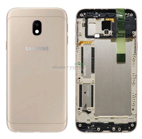 Задняя крышка Samsung J330 Galaxy J3 2017 gold (со стеклом камеры)