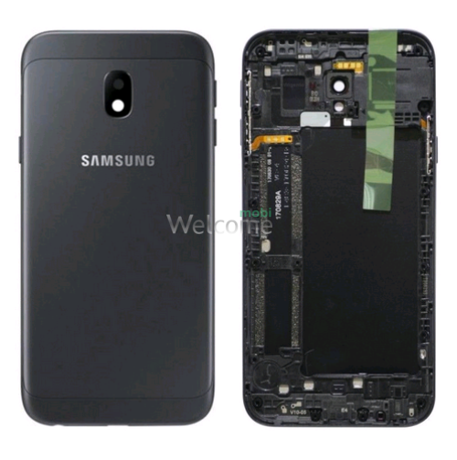 Задня кришка Samsung J330 Galaxy J3 2017 black (зі склом камери)