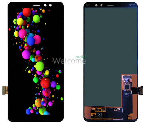 Дисплей Samsung SM-A730H Galaxy A8+ (2018) в сборе с сенсором black service orig