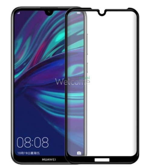 Скло HUAWEI Y6 2019/Y6 Pro 2019/Honor 8A Full Glue (0.3 мм, 2.5D, з олеофобним покриттям) black
