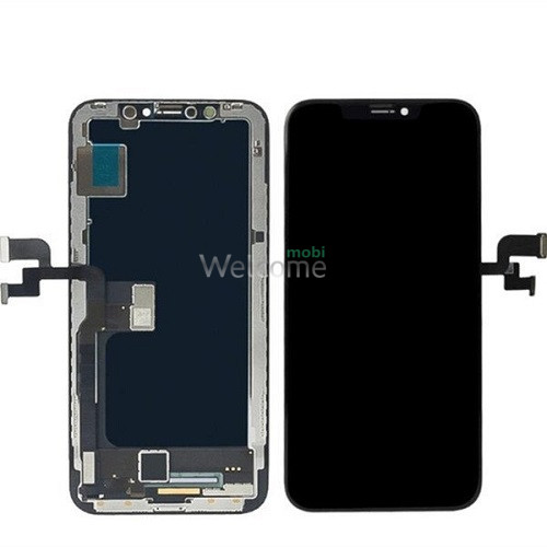 Дисплей iPhone X в зборі з сенсором та рамкою black (GX Hard OLED)