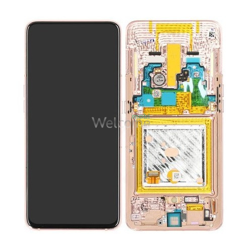 Дисплей Samsung SM-A805F Galaxy A80 (2019) в сборе с сенсором и рамкой gold service orig