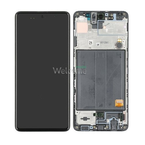 Дисплей Samsung SM-A515 Galaxy A51 (2020) в зборі з сенсором та рамкою black service orig