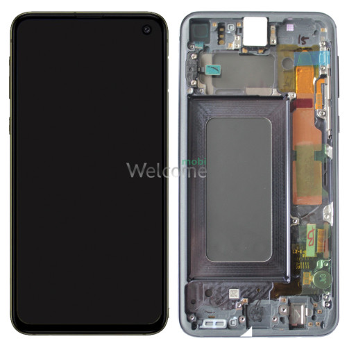 Дисплей Samsung SM-G970F Galaxy S10e в зборі з сенсором та рамкою Prism Black service orig