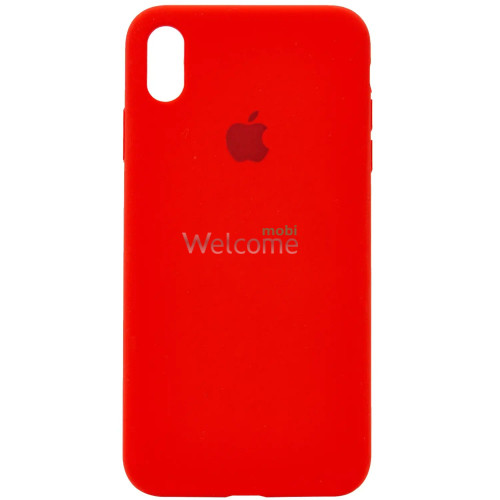 Silicone case for iPhone X/XS (14) red (закритий низ)