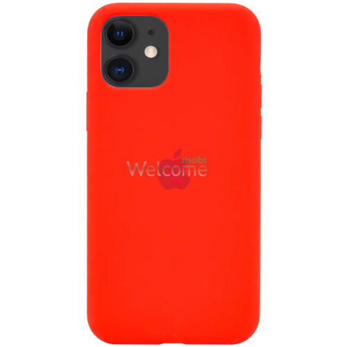 Silicone case for iPhone 11 (14) red (закрытый низ)