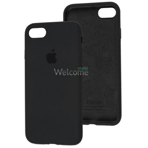 Silicone case for iPhone 7/8/SE 2020 (18) black (закритий низ)