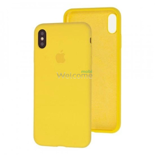 Silicone case for iPhone X,XS (50) canary yellow (закрытый низ)