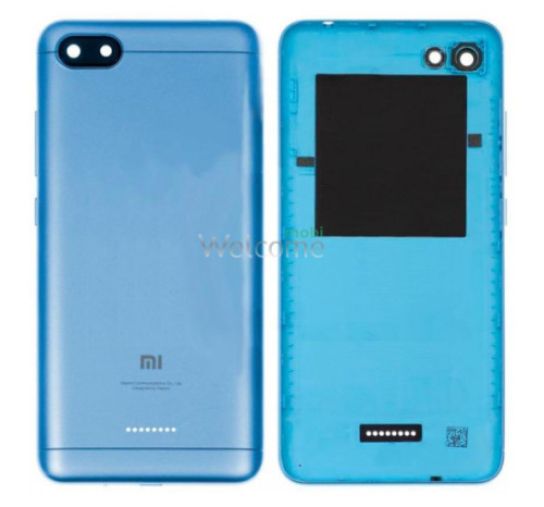 Задняя крышка Xiaomi Redmi 6A blue (со стеклом камеры)