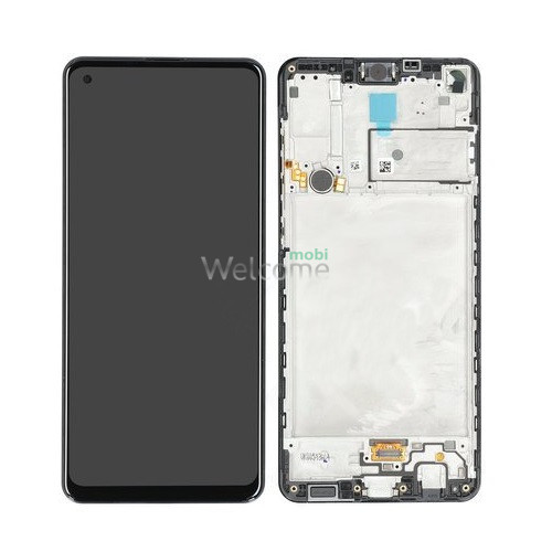 Дисплей Samsung SM-A217F Galaxy A21s (2020) в зборі з сенсором та рамкою black service orig