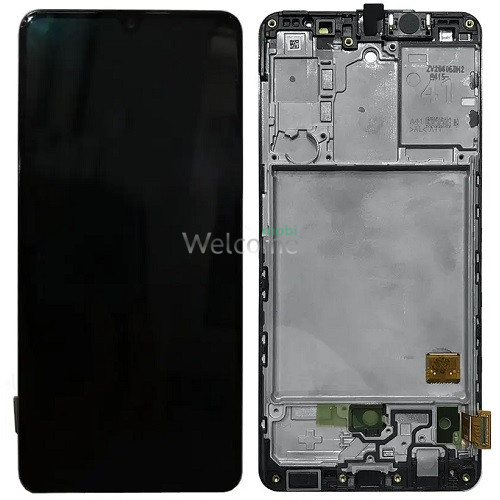 Дисплей Samsung SM-A415F Galaxy A41 (2020) в зборі з сенсором та рамкою black service orig