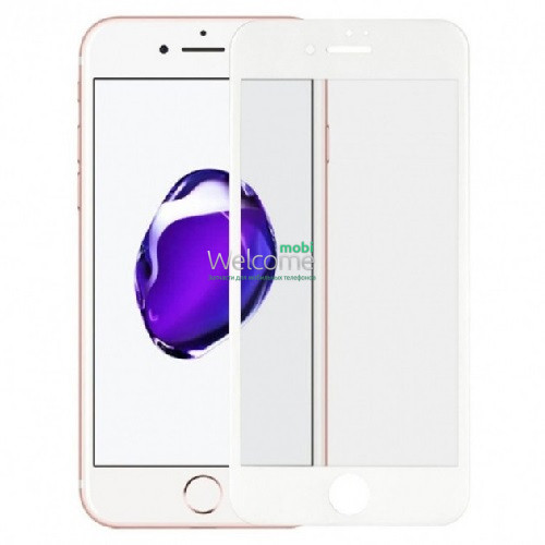 Скло iPhone 6/6S 4.7 (0.3 мм, 4D ARC, біле) Люкс