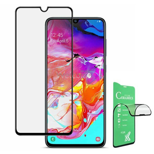 Скло Samsung A705/A707 2019/A326 2021 Galaxy A70/70s/A32 Full Glue Ceramics black