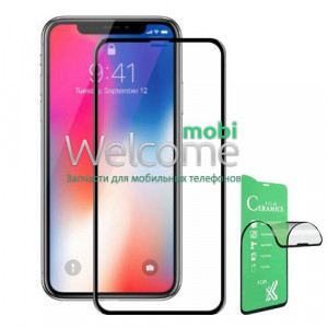 Скло iPhone X/XS/11 Pro 5.8 Full Glue Ceramics чорне