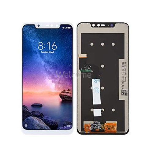 LCD Xiaomi Redmi Note 6/Note 6 Pro white with touchscreen and frame