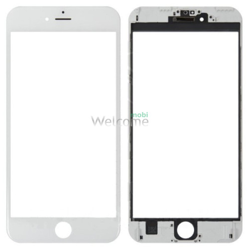 Скло корпусу iPhone 6S Plus з OCA-плівкою та рамкою white (оригінал)