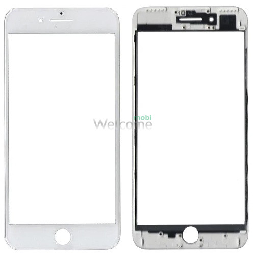 Скло корпусу iPhone 7 Plus з OCA-плівкою та рамкою white (оригінал)