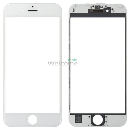 Стекло корпуса iPhone 6S с OCA-пленкой и рамкой white (оригинал)