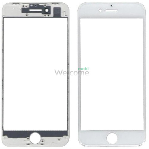 Стекло корпуса iPhone 8,iPhone SE 2020 с OCA-пленкой и рамкой white (оригинал)
