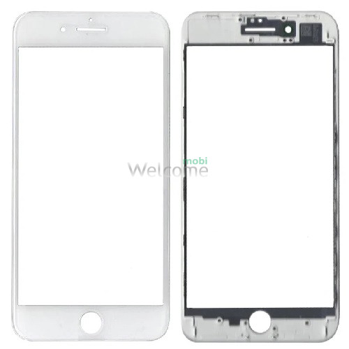 Скло корпусу iPhone 8 Plus з OCA-плівкою та рамкою white (оригінал)