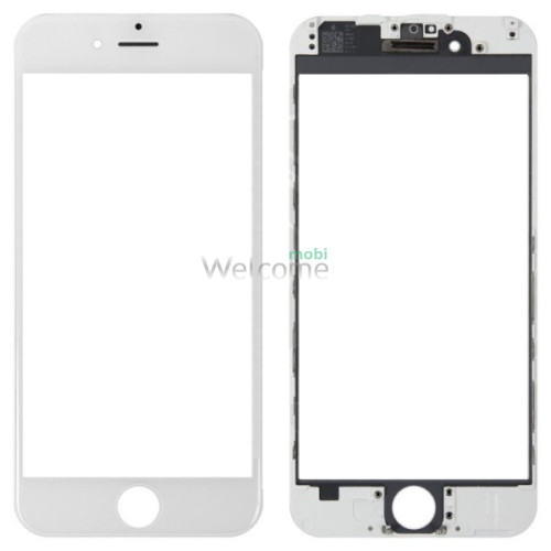 Скло корпусу iPhone 6 з OCA-плівкою та рамкою white (оригінал)