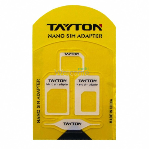 Набор переходников для сим-карт TAYTON (sim,micro sim,nano sim, ключ для изъятия)