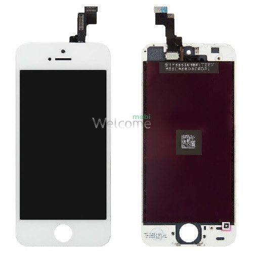 Дисплей iPhone 5S,iPhone SE в сборе с сенсором и рамкой white (in-cell AAAAA+)