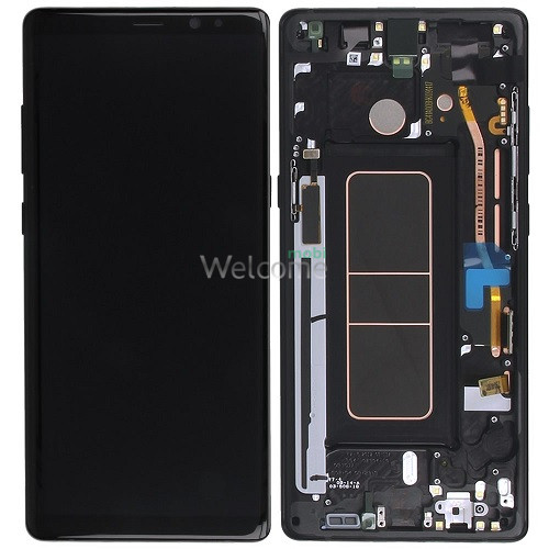 Дисплей Samsung SM-N950 Galaxy Note 8 в сборе с сенсором и рамкой midnight black service orig