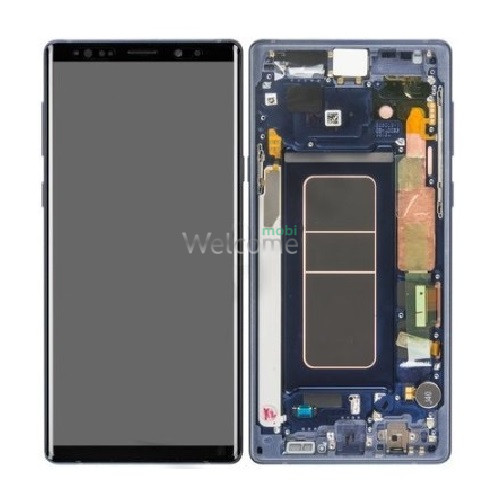 Дисплей Samsung SM-N960 Galaxy Note 9 в зборі з сенсором та рамкою ocean blue service orig