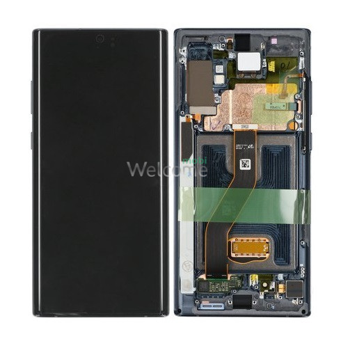 Дисплей Samsung SM-N975 Galaxy Note 10 Plus 4G в сборе с сенсором и рамкой aura black service orig