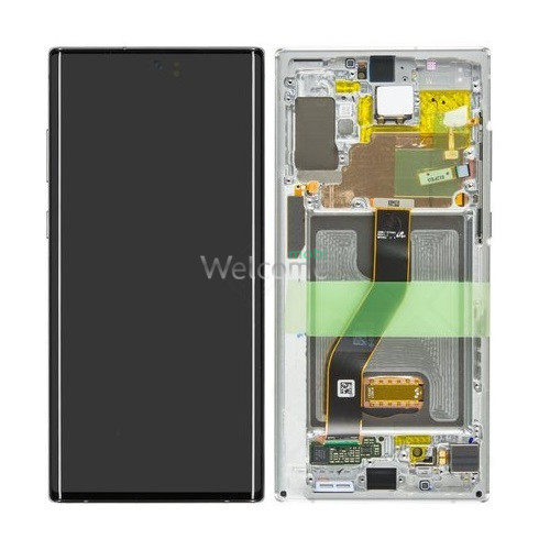 Дисплей Samsung SM-N975 Galaxy Note 10 Plus 4G в сборе с сенсором и рамкой aura white service orig