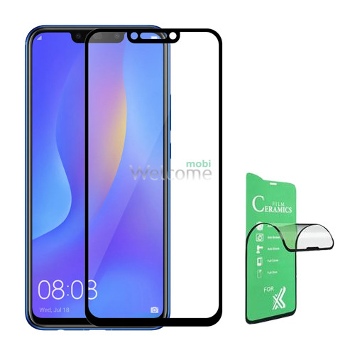 Скло HUAWEI P Smart Plus/Nova 3i 2018 Full Glue Ceramics black