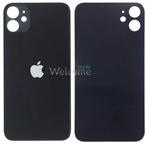 Задняя крышка (стекло) iPhone 11 black (big hole)