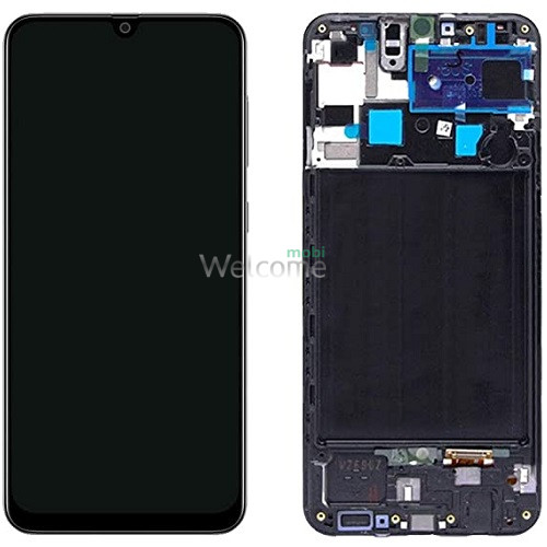 Дисплей Samsung SM-A507 Galaxy A50s (2019) в зборі з сенсором та рамкою black service orig