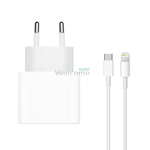 Charger Type-C 18W + Cable Type-C to Lightning (MU7V2ZM/A) white (box)