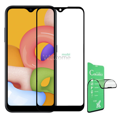 Скло Samsung A015 (2019) Galaxy A01/M015 (2020) Galaxy M01 Full Glue Ceramics black