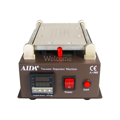 Сепаратор 8.5 (19х11см) AIDA A-988 з вбудованим компресором для вакуумного способу фіксації скла