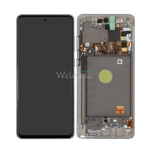 Дисплей Samsung SM-N770 Galaxy Note 10 Lite в сборе с сенсором и рамкой Aura Silver service orig