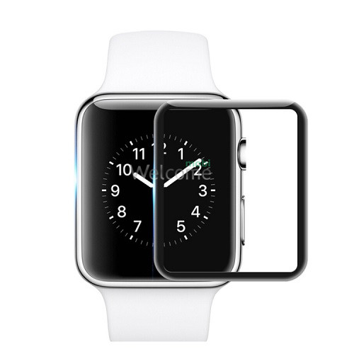 Защитная пленка Apple Watch 44 mm (0.2 мм, 9D чёрная) Polycarbone
