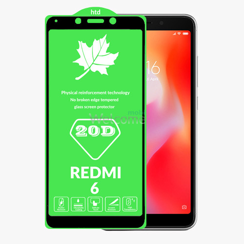 Скло Xiaomi Redmi 6/Redmi 6A/Redmi 7A (20D, black) без упаковки