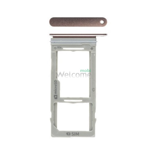Держатель SIM-карты Samsung N960FD Galaxy Note 9 Duos metallic copper (dual sim)