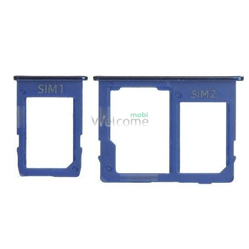 Держатель SIM-карты Samsung J415,J610 Galaxy J4 Plus,J6 Plus 2018 blue (комплект 2шт)