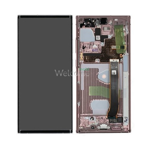 Дисплей Samsung SM-N985 Galaxy Note 20 Ultra в зборі з сенсором та рамкою Bronze service orig