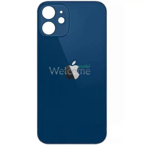 Задняя крышка (стекло) iPhone 12 mini blue (big hole)