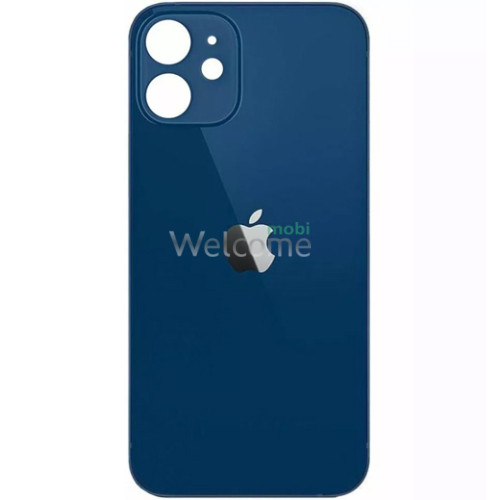 Задняя крышка (стекло) iPhone 12 blue (big hole)