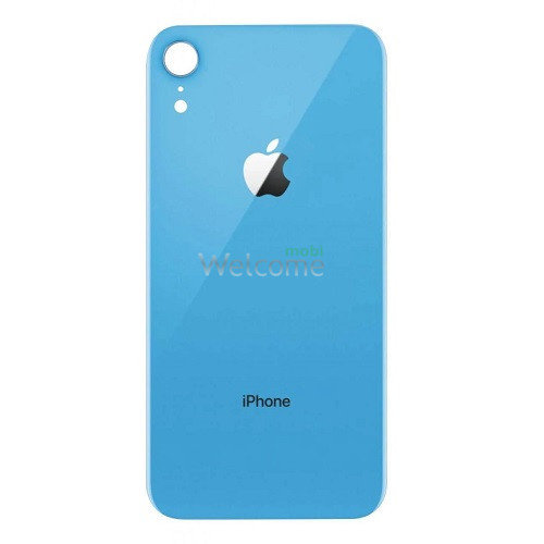 Задня кришка (скло) iPhone XR blue (big hole)