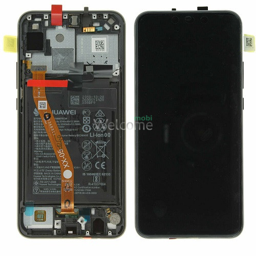 LCD Huawei P Smart Plus/Nova 3i with touchscreen, frame and battery black service orig