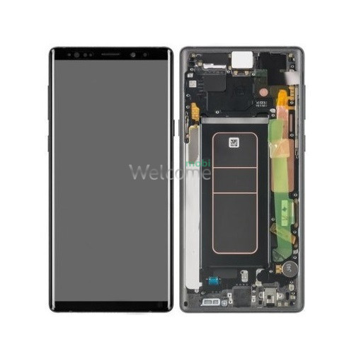 Дисплей Samsung SM-N960 Galaxy Note 9 в зборі з сенсором та рамкою midnight black service orig