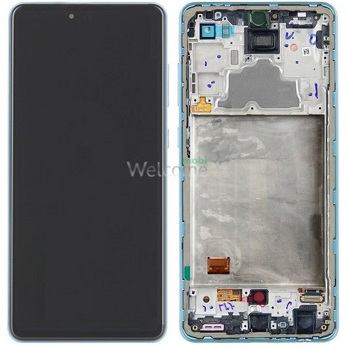 Дисплей Samsung SM-A725 Galaxy A72 4G (2021) в зборі з сенсором та рамкою blue service orig