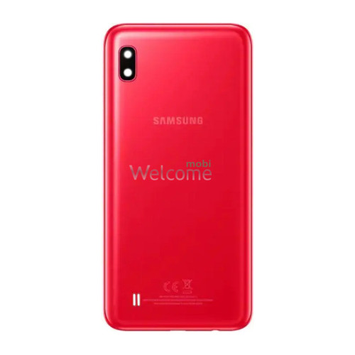 Задня кришка Samsung A105 Galaxy A10 2019 red (зі склом камери)